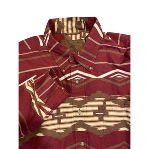 CLEARWATER Aztec 100% Cotton Mens Button Down Shirt Sz XL‎
